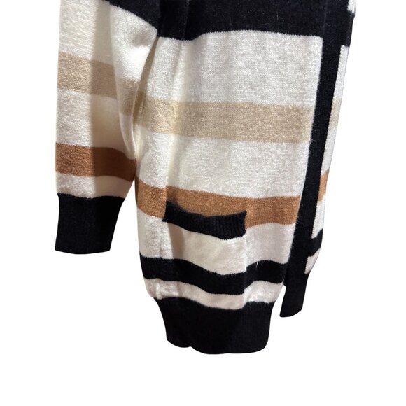 NEW LuLaRoe Womens XS Longline Open Front Cardigan Sweater Striped Knit Pockets - Picture 5 of 9